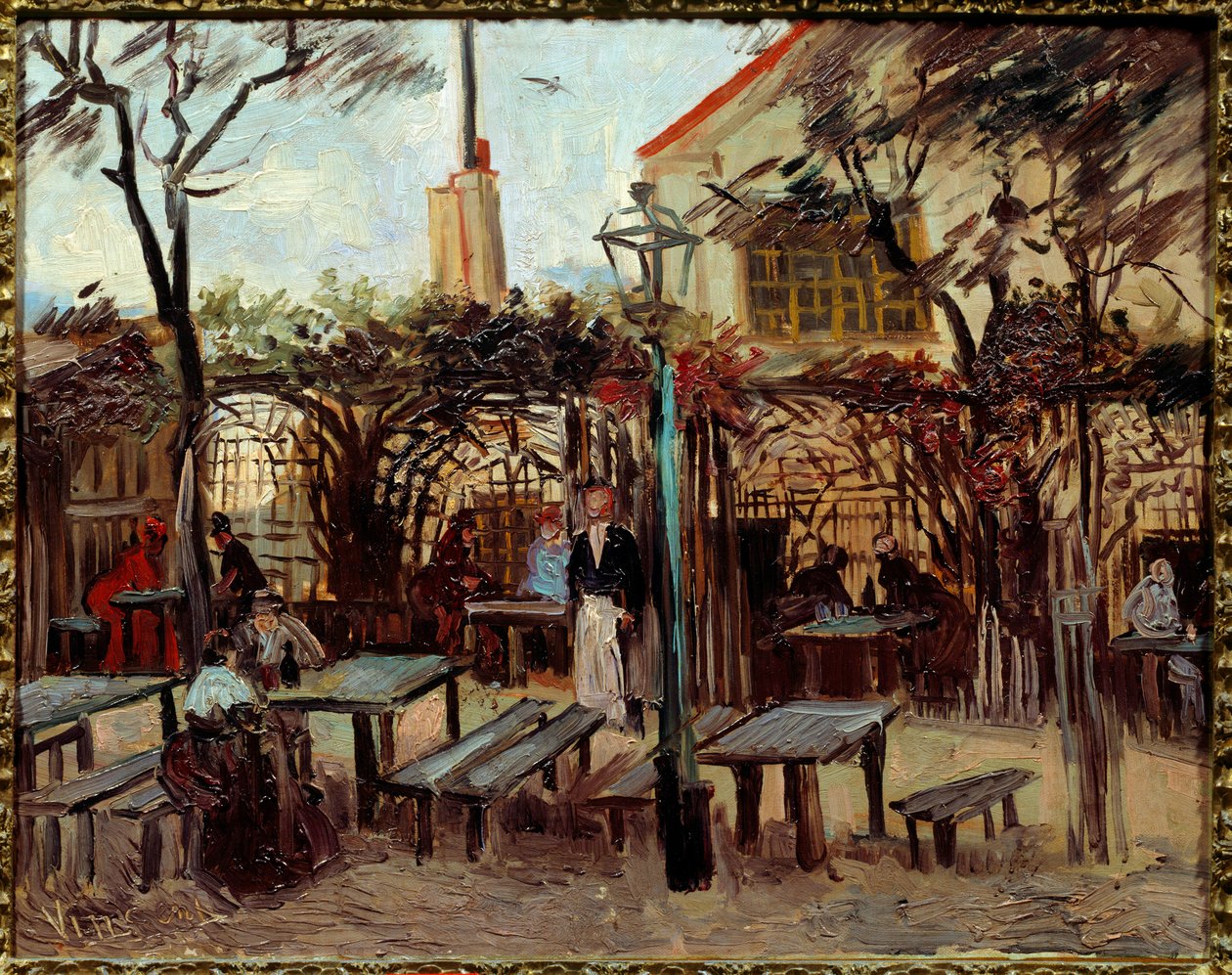 Guinguette i Montmartre: "Le Billard En Bois"" blev" "La Bonne Franquette""". Målning av Vincent Van Gogh (1853-1890) (ec.holl.) 1886 Sön. 0,49x0,64 m Paris, Orsay Museum av Vincent van Gogh