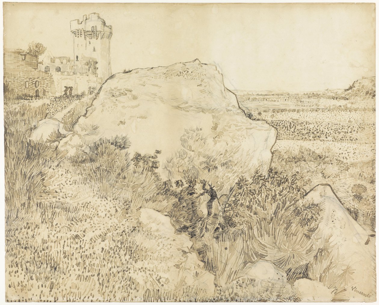 Kulle med ruinerna av Montmajour av Vincent van Gogh