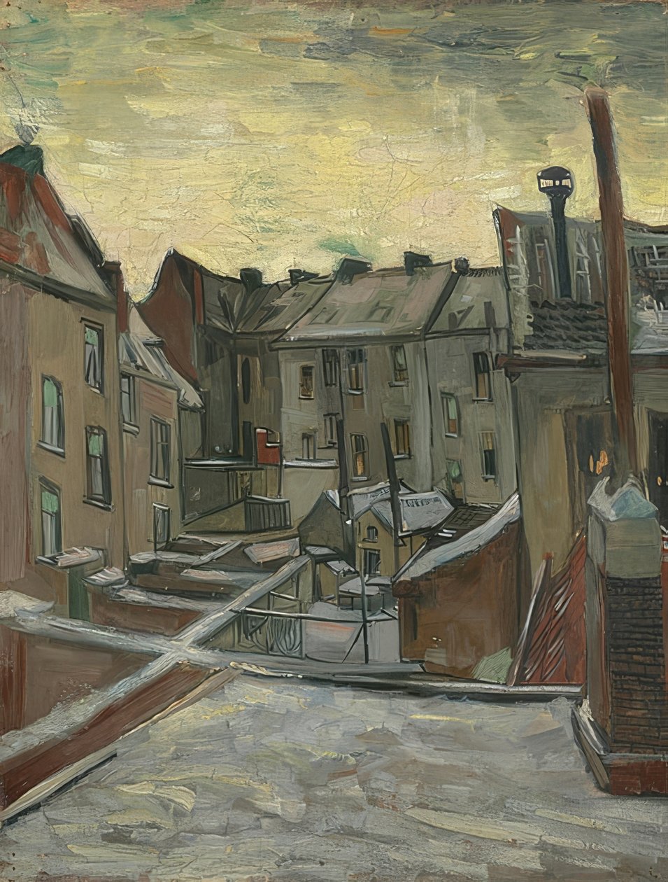 Hinterhofe i Antwerpen. 1885-86 av Vincent van Gogh