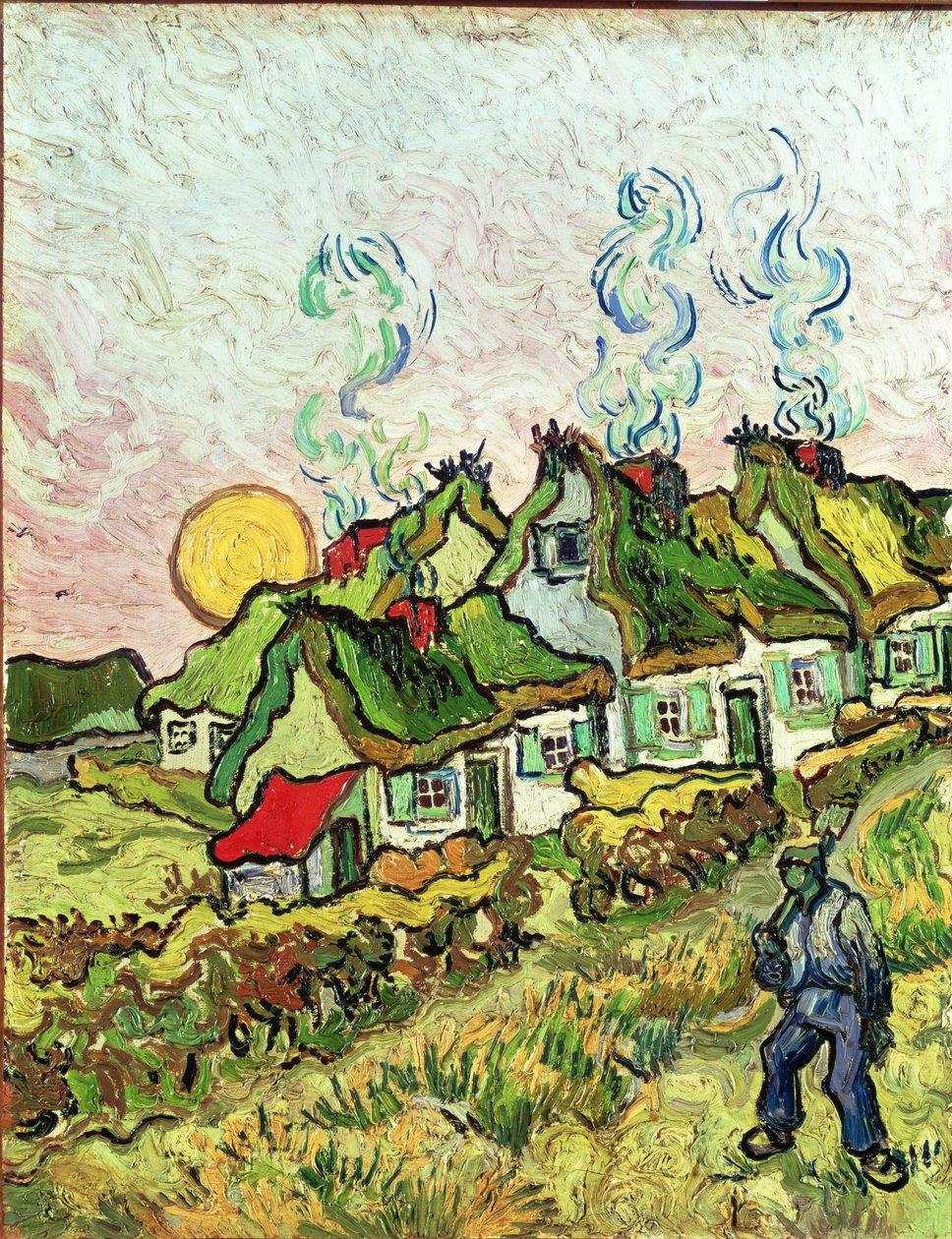 Hus och figur av Vincent van Gogh