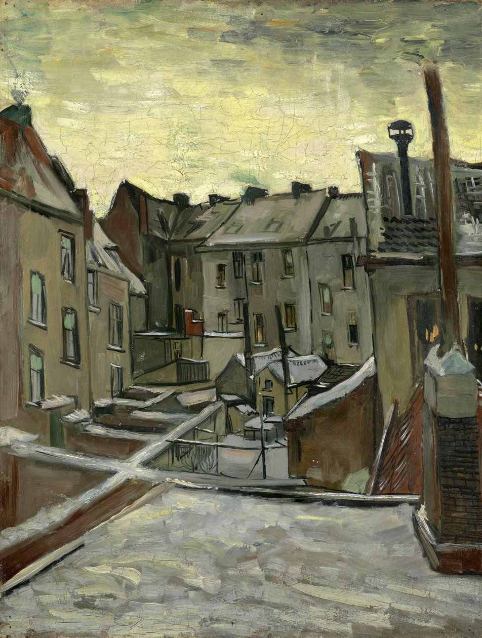 Hus sett från baksidan, Antwerpen par Gogh, Vincent, van (1853-1890). Olja på duk, storlek: 43,7x33,7 av Vincent van Gogh
