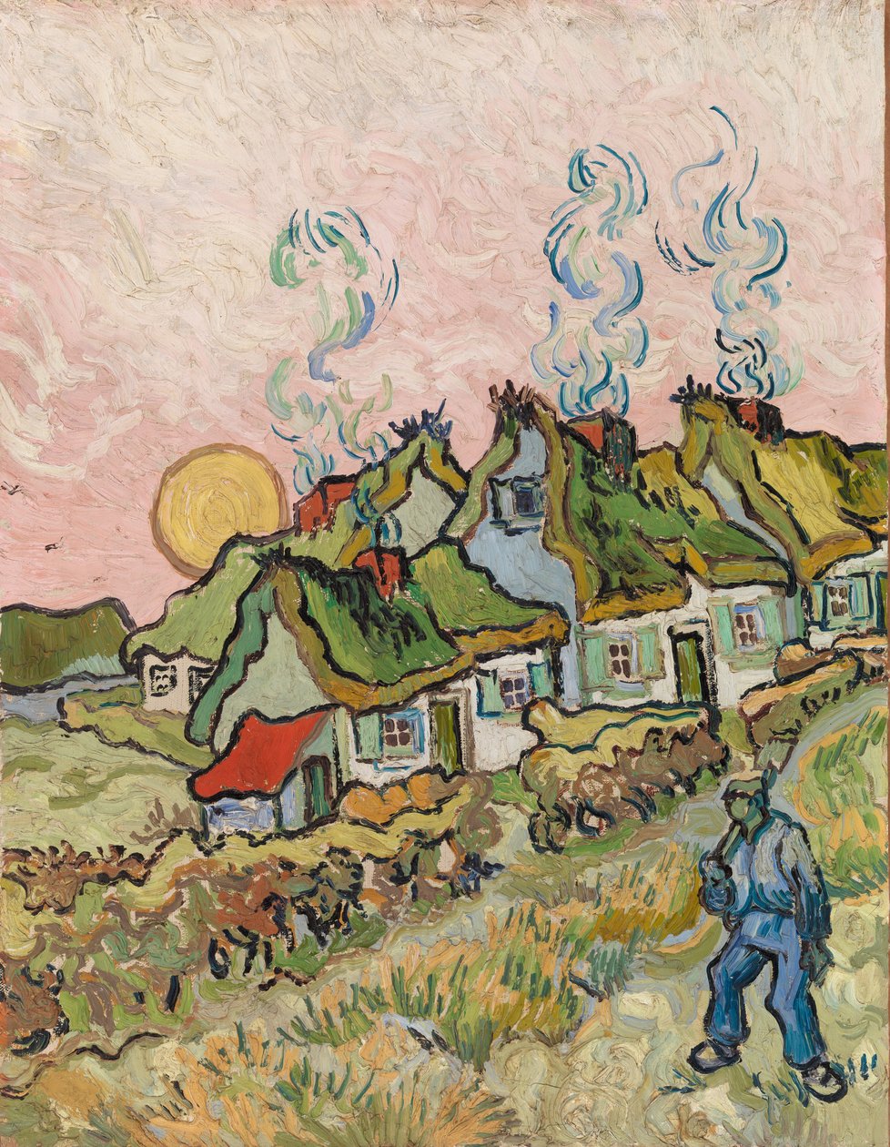 Hus och figur av Vincent van Gogh