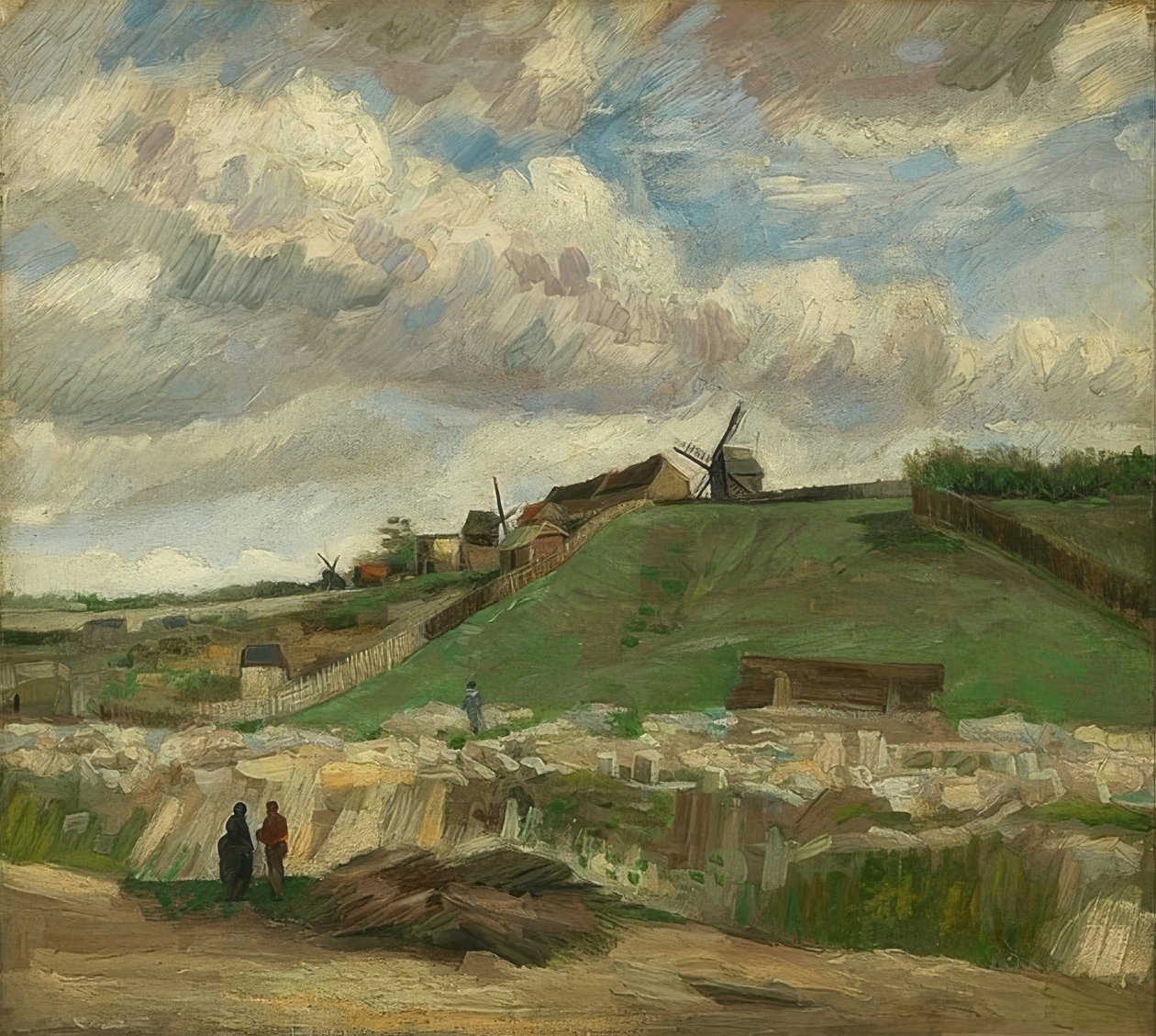 Montmartre kulle med stenbrott. Paris, juni-juli 1886 av Vincent van Gogh