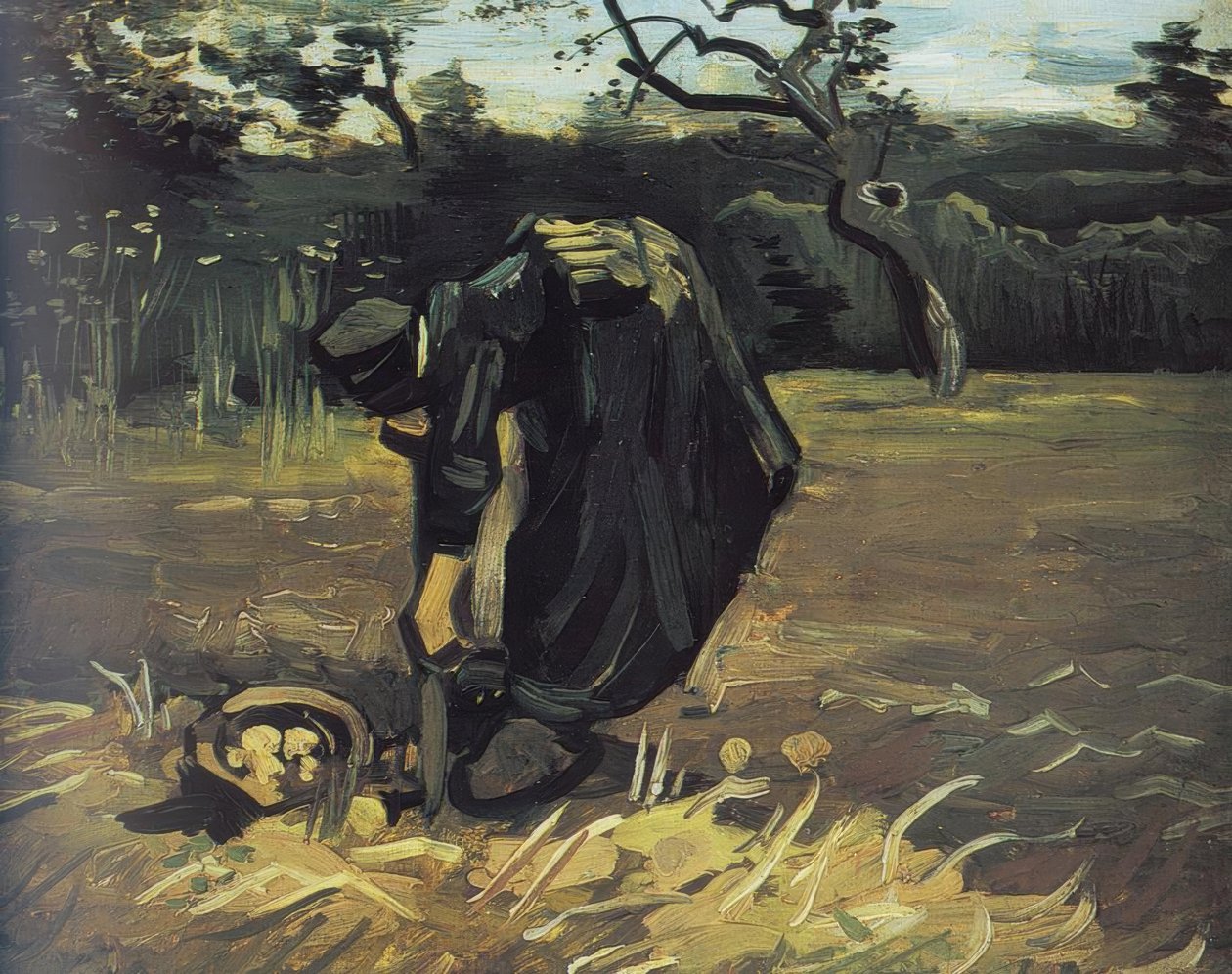 Bondekvinna som gräver potatis av Vincent van Gogh