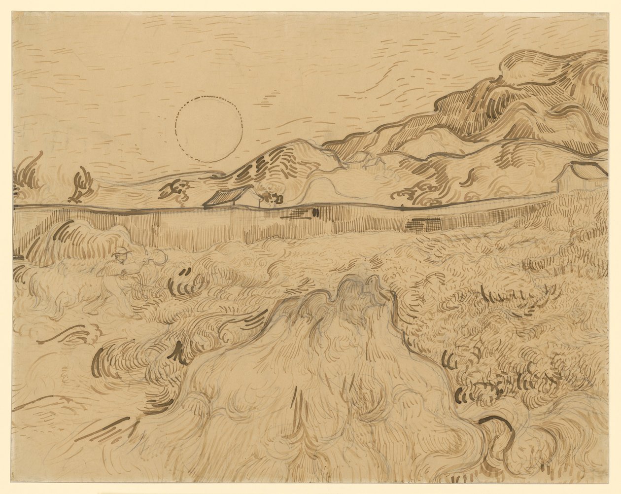 Kornfältet, skördemannen (Le fauchair) av Vincent van Gogh