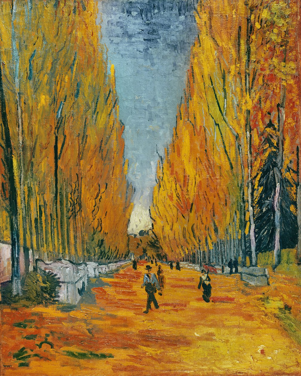 Alyscamps gränd, Arles, 1888 av Vincent van Gogh