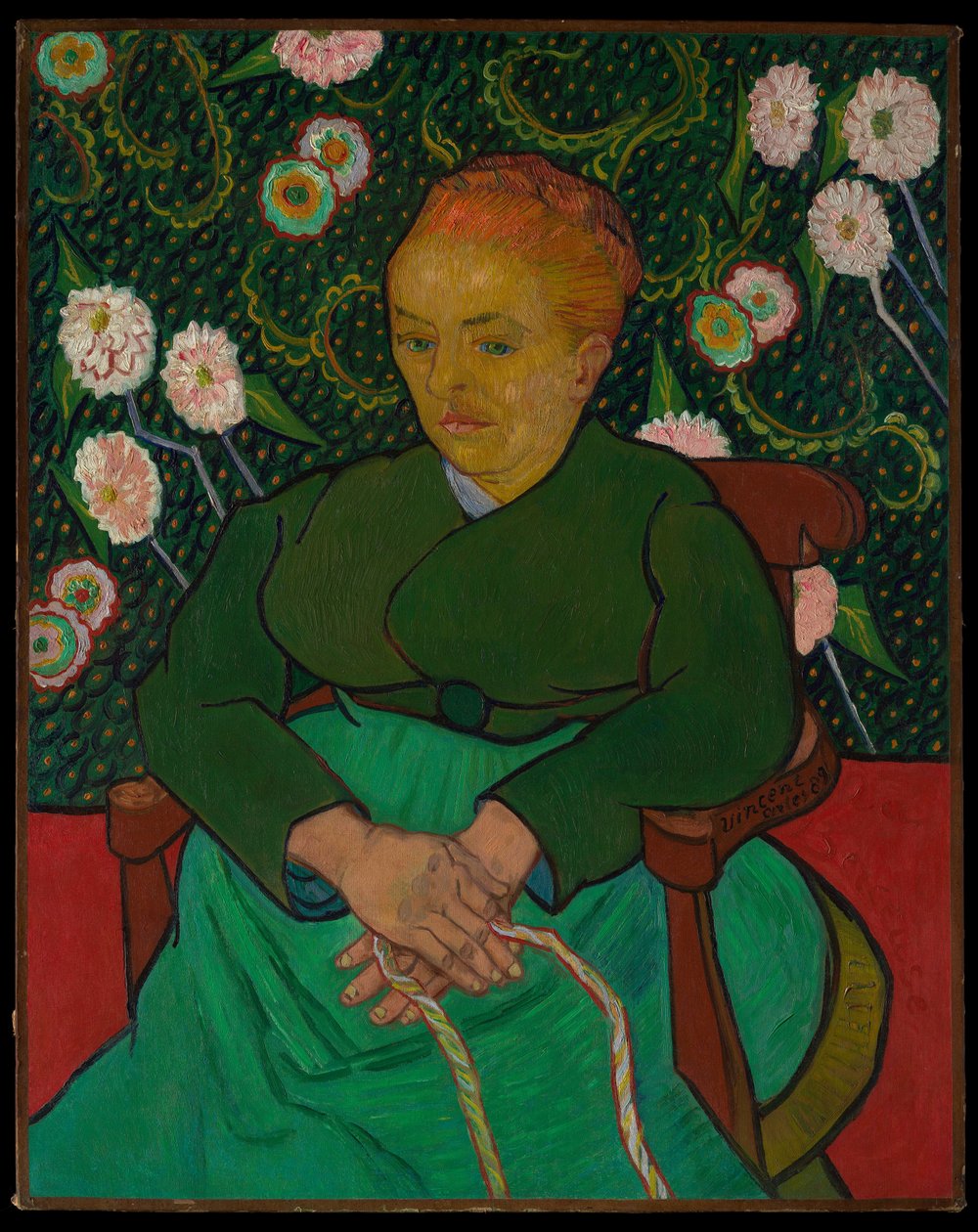 La Berceuse (Kvinna som gungar en vagga; Augustine-Alix Pellicot Roulin, 1851–1930) av Vincent van Gogh