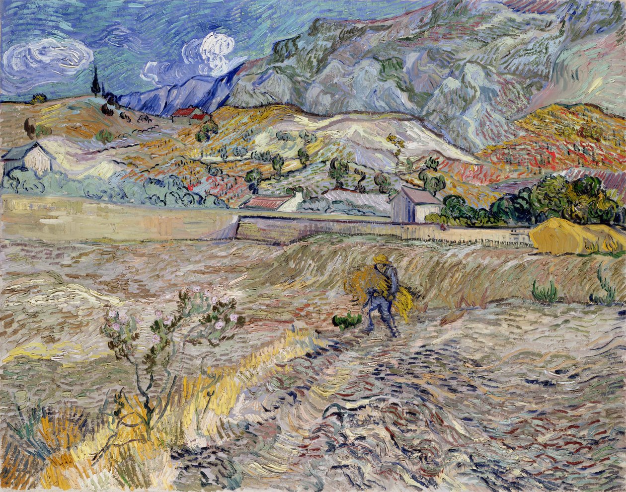 Landskap i Saint-Remy (The Ploughed Field) (olja på duk) av Vincent van Gogh