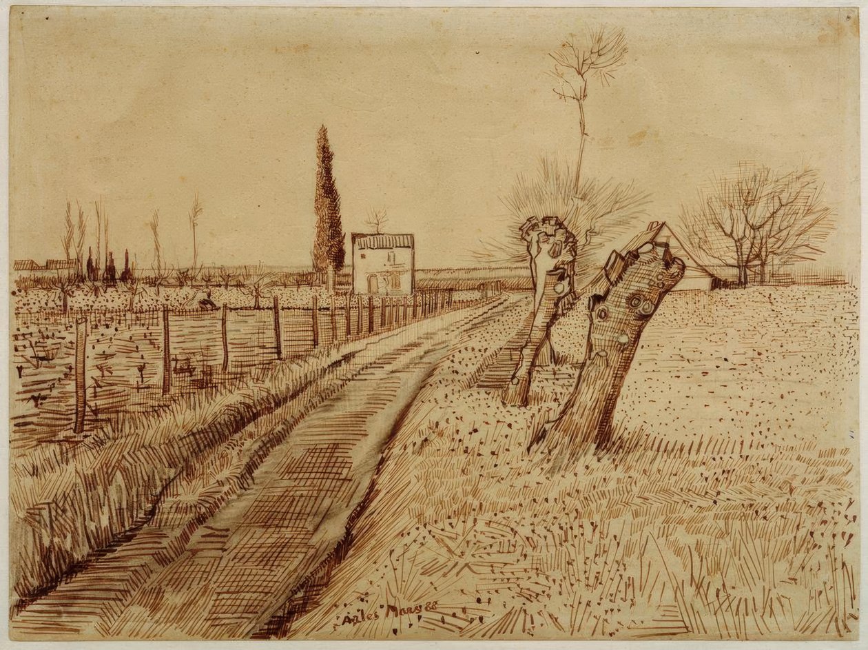 Landskap med stig och förorenade pilar av Vincent van Gogh
