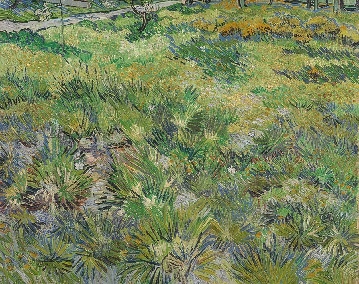 Långt gräs med fjärilar. 1890 av Vincent van Gogh