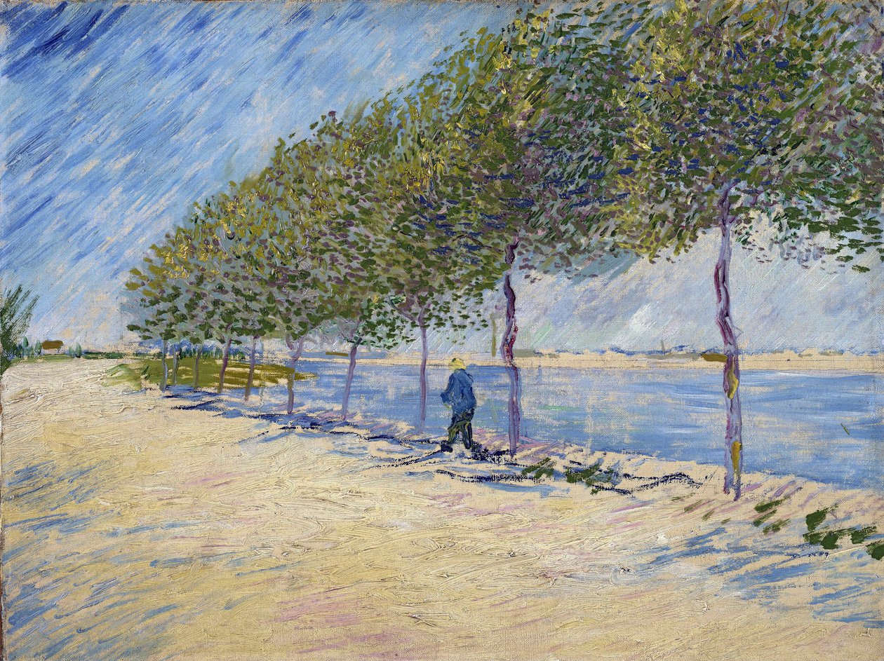 ""Seines strand, Paris"" Målning av Vincent van Gogh (1853-1890) 1887 Amsterdam, Van gogh museum av Vincent van Gogh