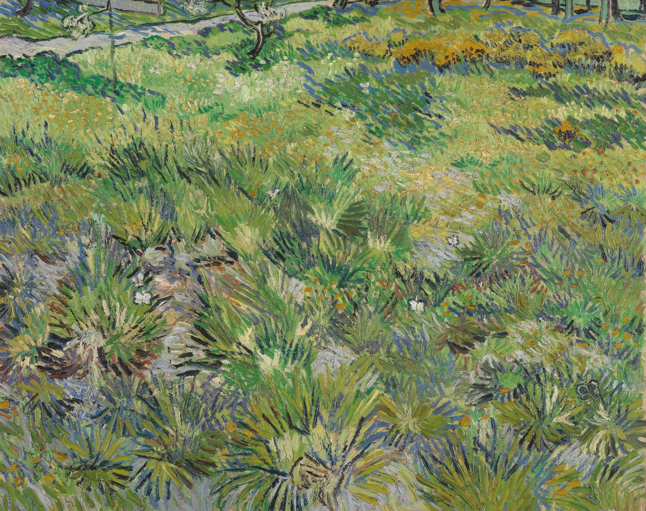 Långt gräs med fjärilar, 1890 av Vincent van Gogh