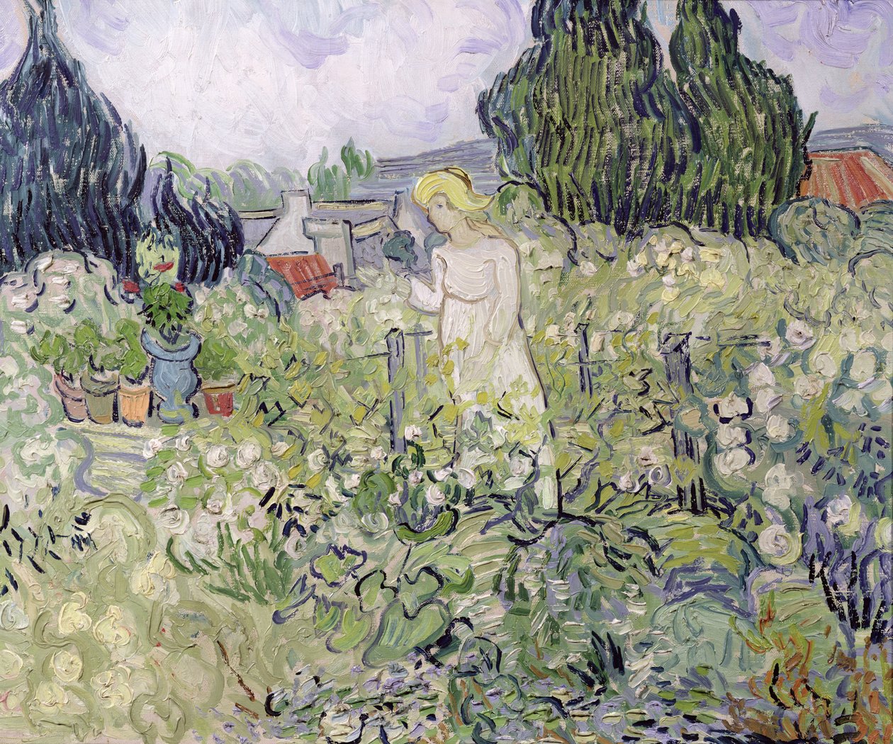 Mademoiselle Gachet i sin trädgård i Auvers-sur-Oise av Vincent van Gogh