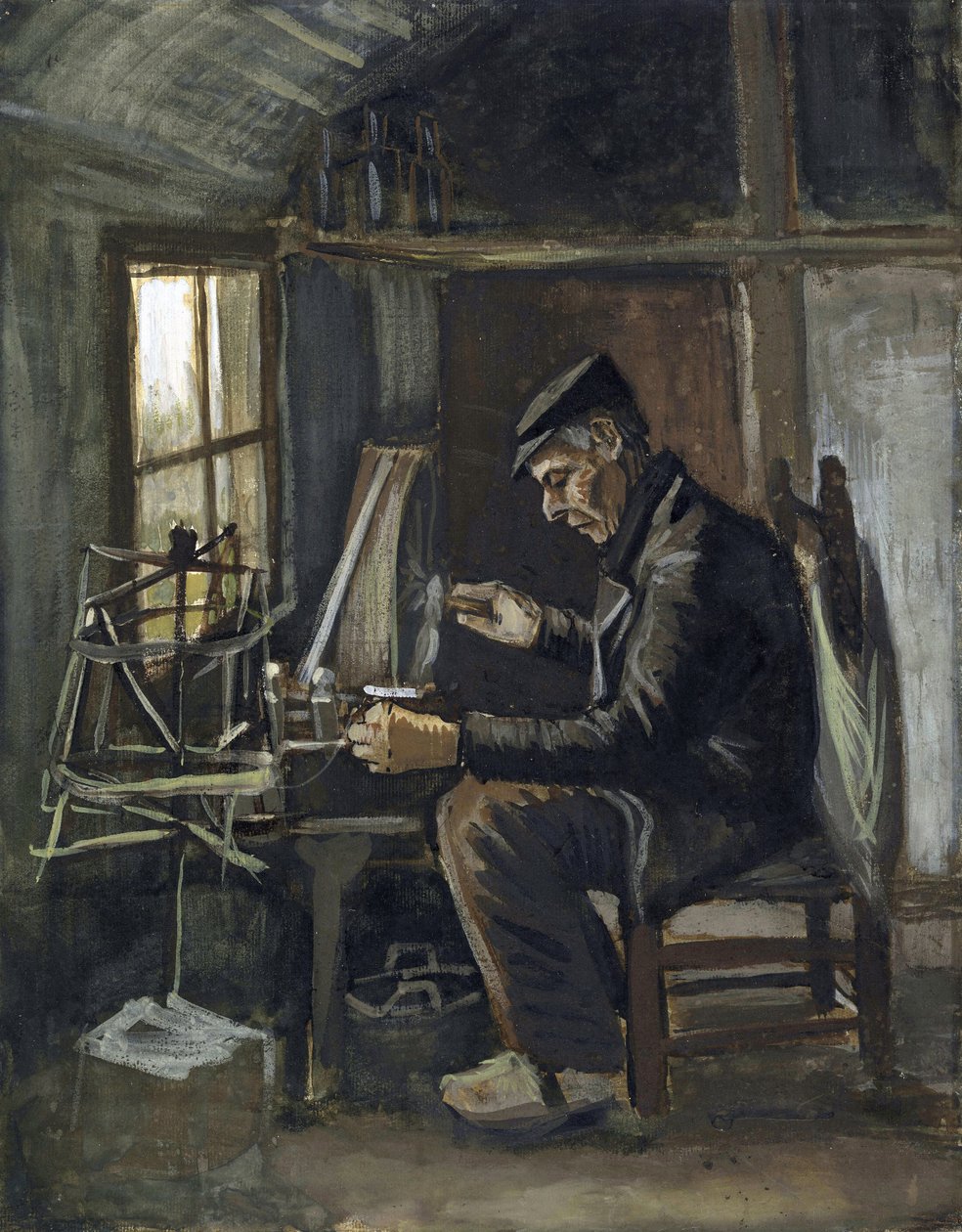 Man Winding Yarn av Gogh, Vincent, van (1853-1890). Akvarell på papper, storlek: 44,8x35,4 av Vincent van Gogh