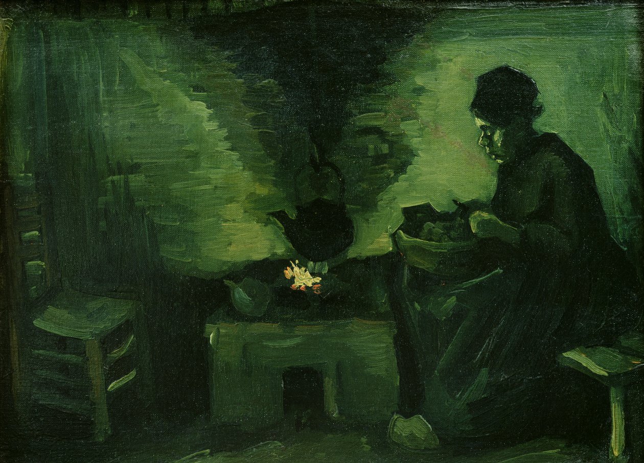 Bondekvinna vid spisen, ca 1885 (olja på duk på papp) av Vincent van Gogh