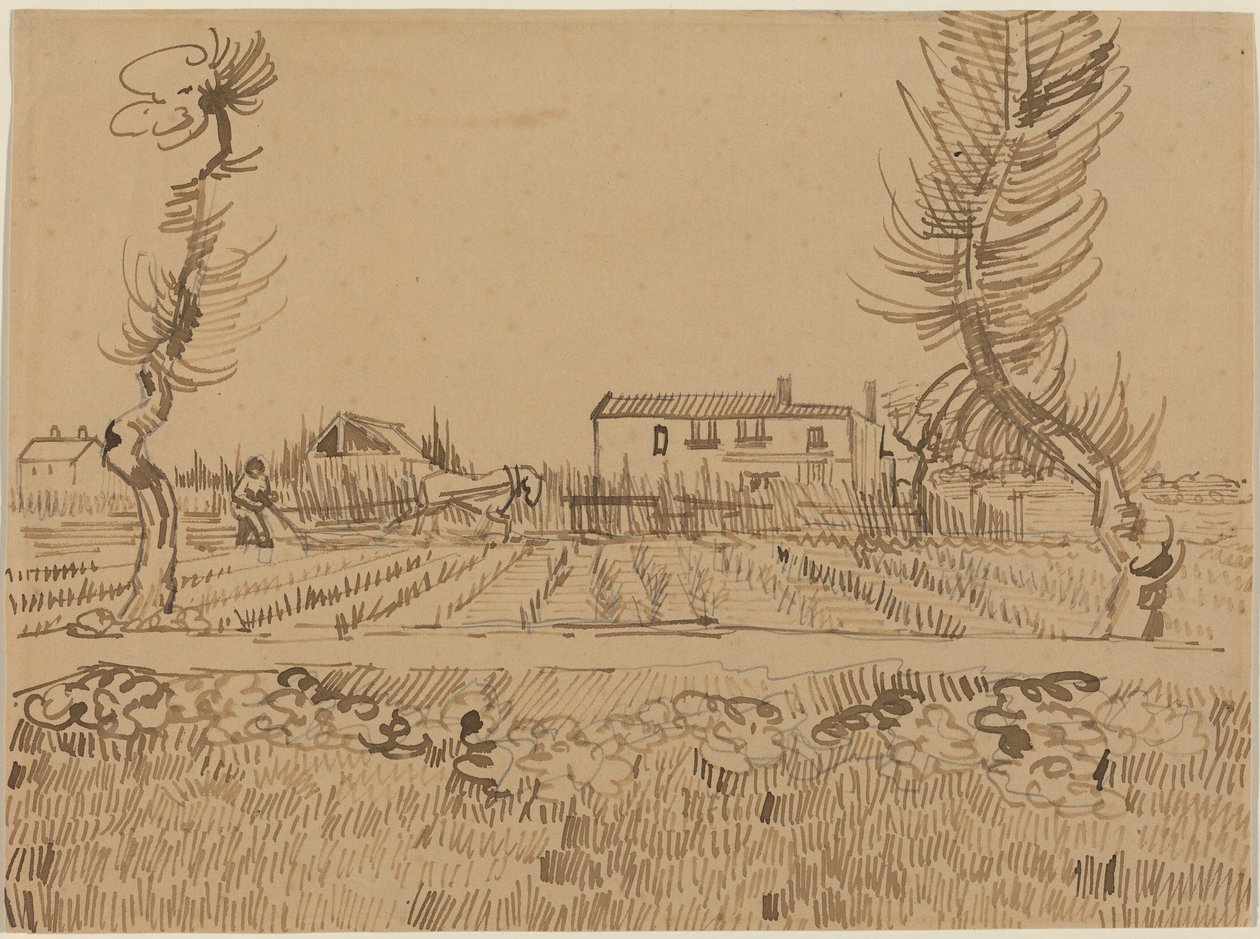 Plöjare på fälten nära Arles av Vincent van Gogh