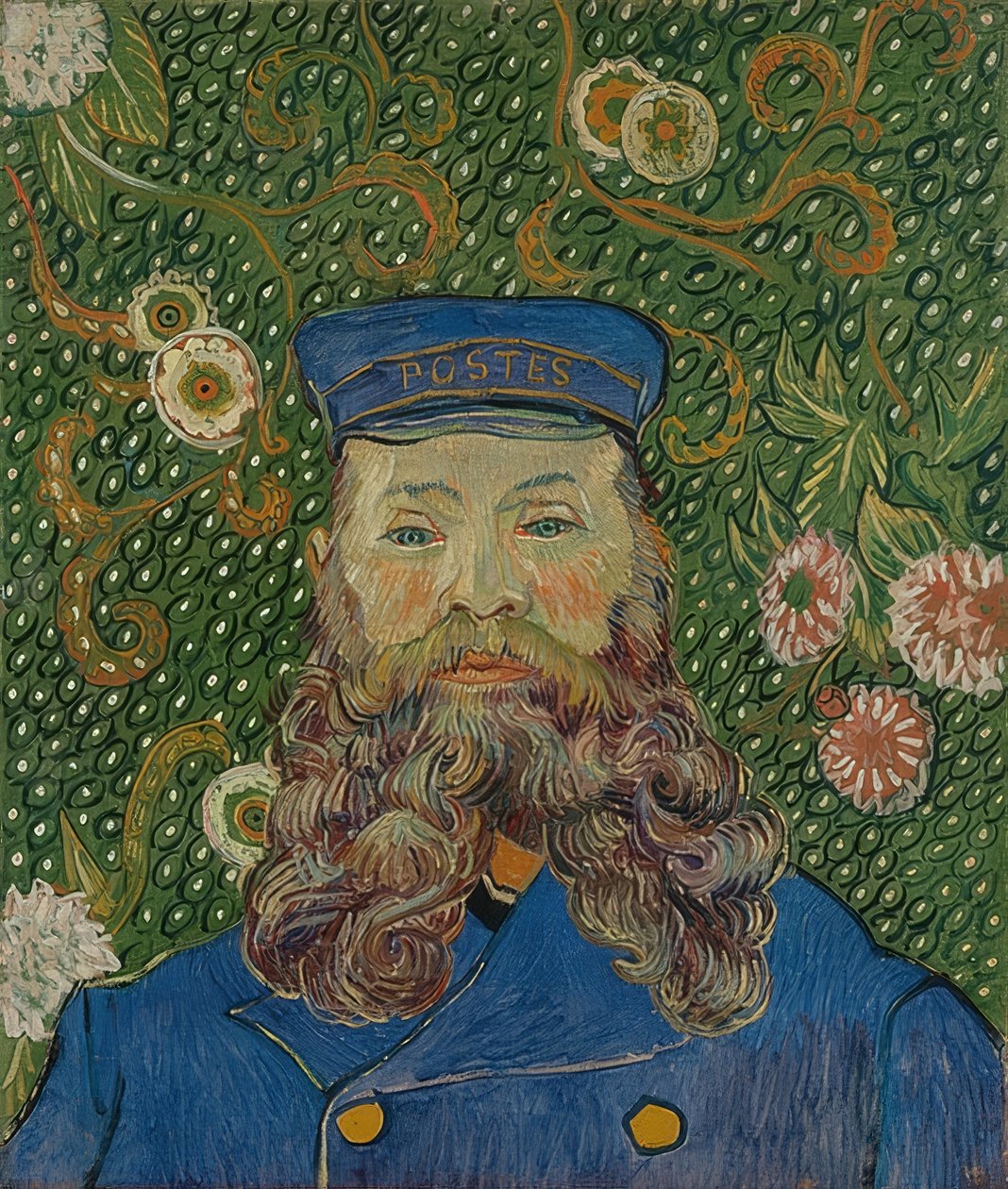 Porträtt av Joseph Roulin. 1889 av Vincent van Gogh