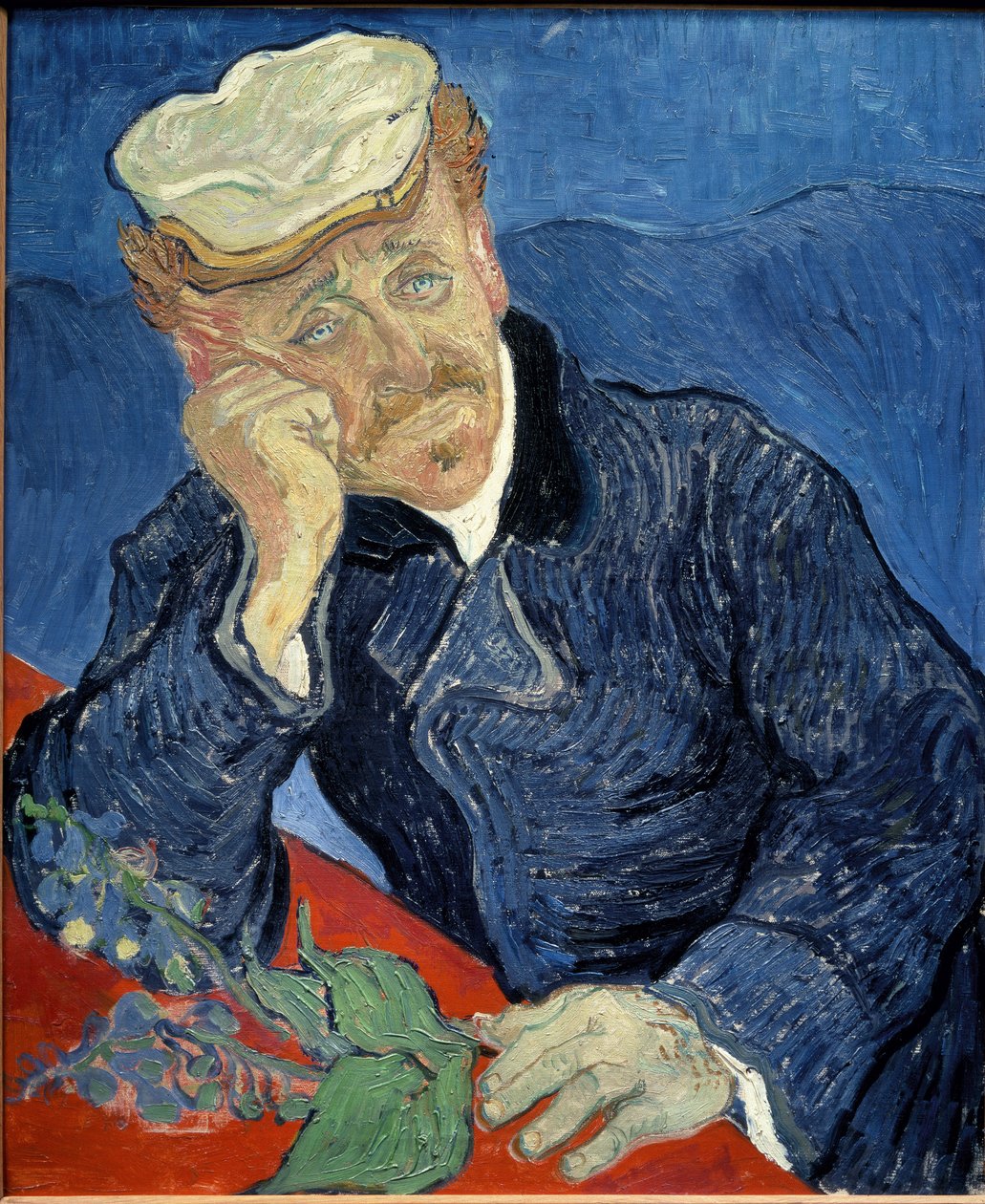 Porträtt av doktor Paul Gachet - olja på duk av Vincent van Gogh