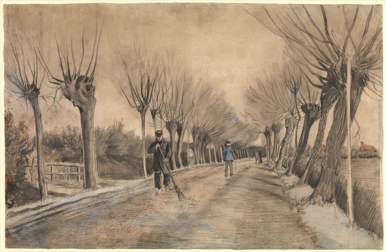 Vägen i Etten, 1881 (krita, penna, pastell, wc, penna och brunt bläck) av Vincent van Gogh