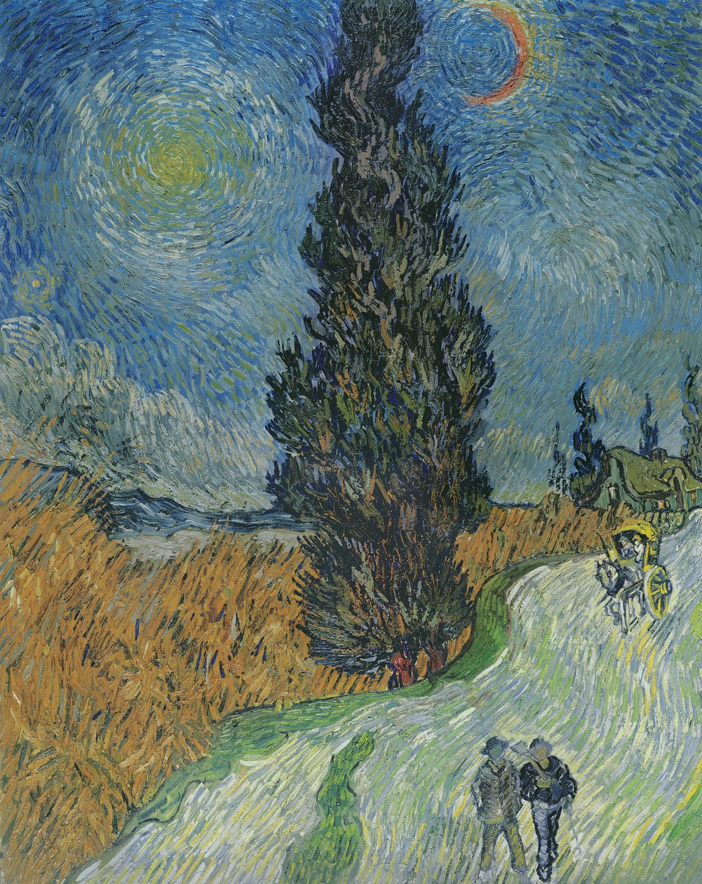 Väg med cypresser av Vincent van Gogh