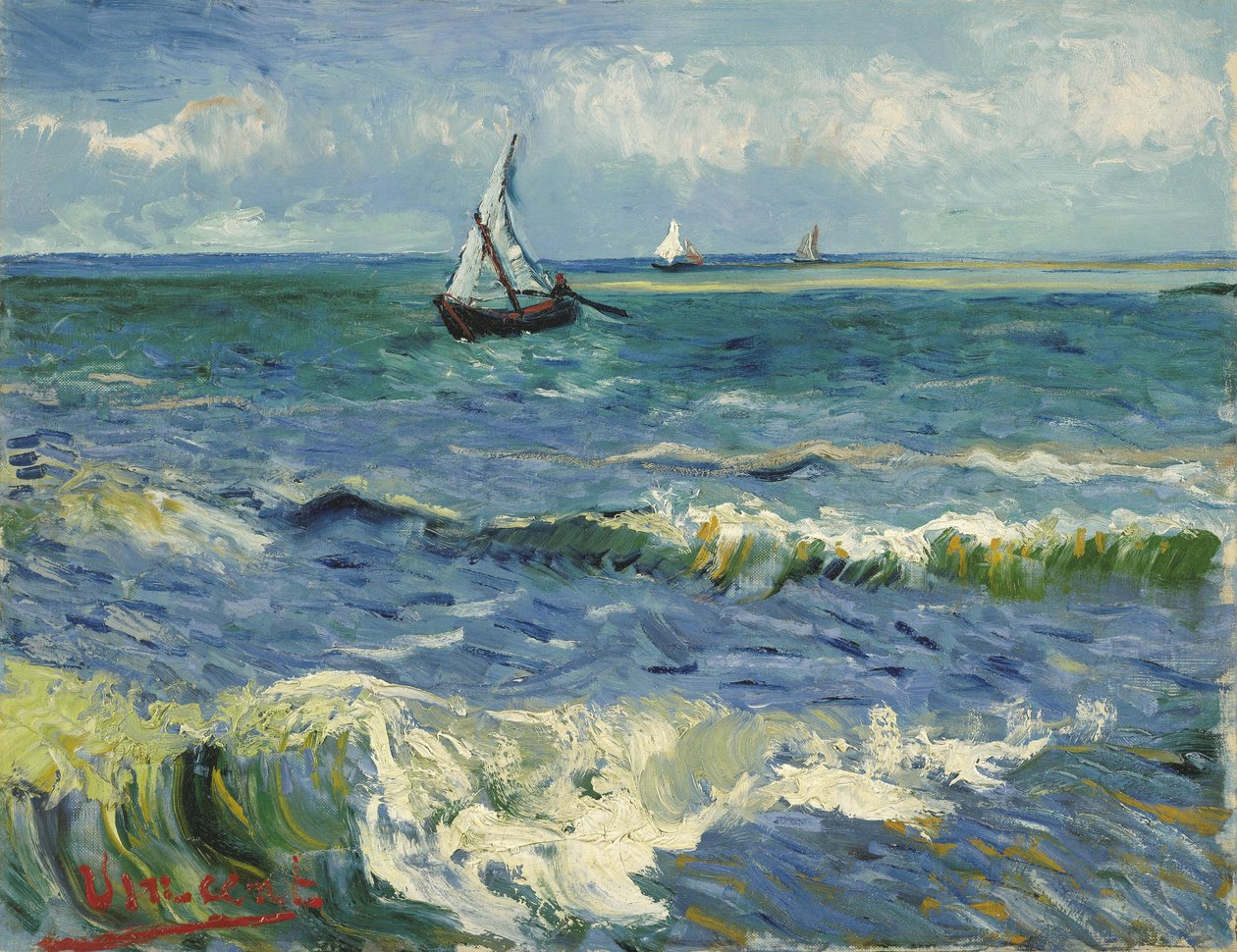 Havslandskap nära Les Saintes-Maries-de-la-Mer av Vincent van Gogh