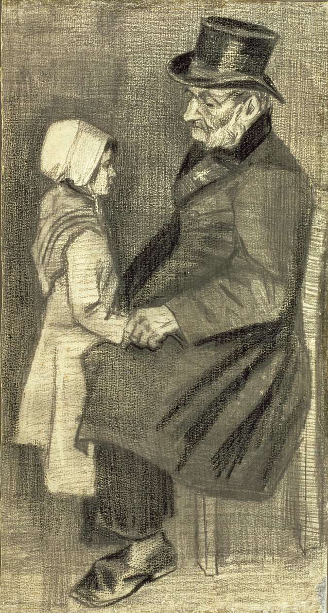 Sittande man med sin dotter, 1882 av Vincent van Gogh