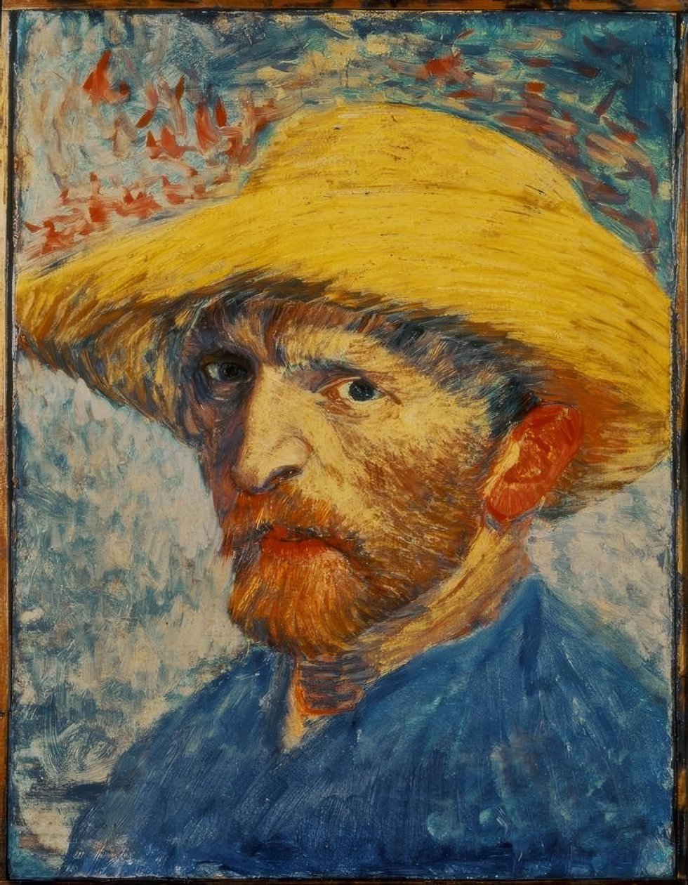 Självporträtt med gul stråhatt av Vincent van Gogh
