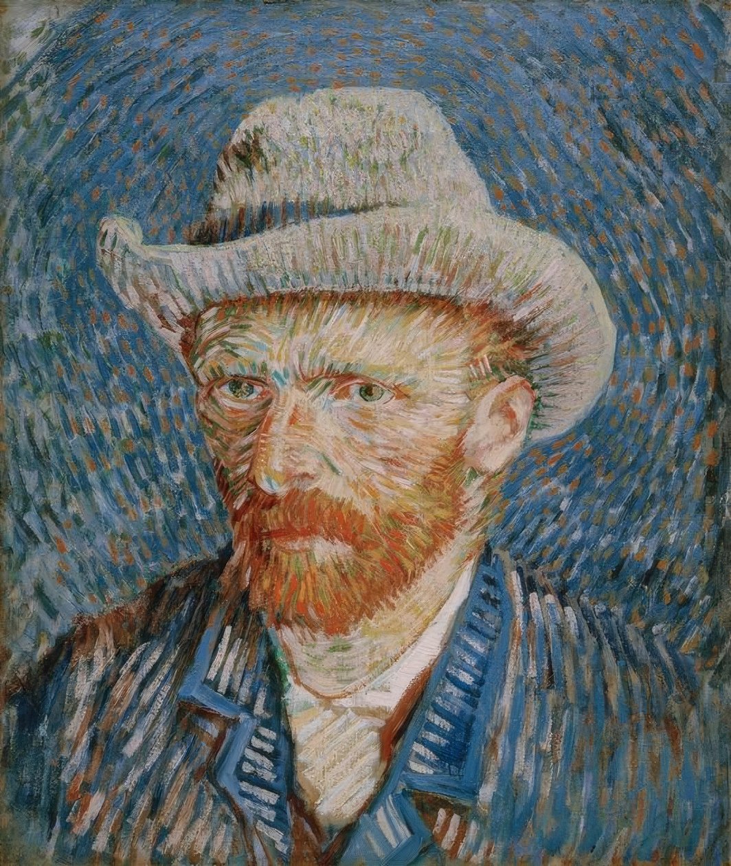 Självporträtt med grå filthatt av Vincent van Gogh