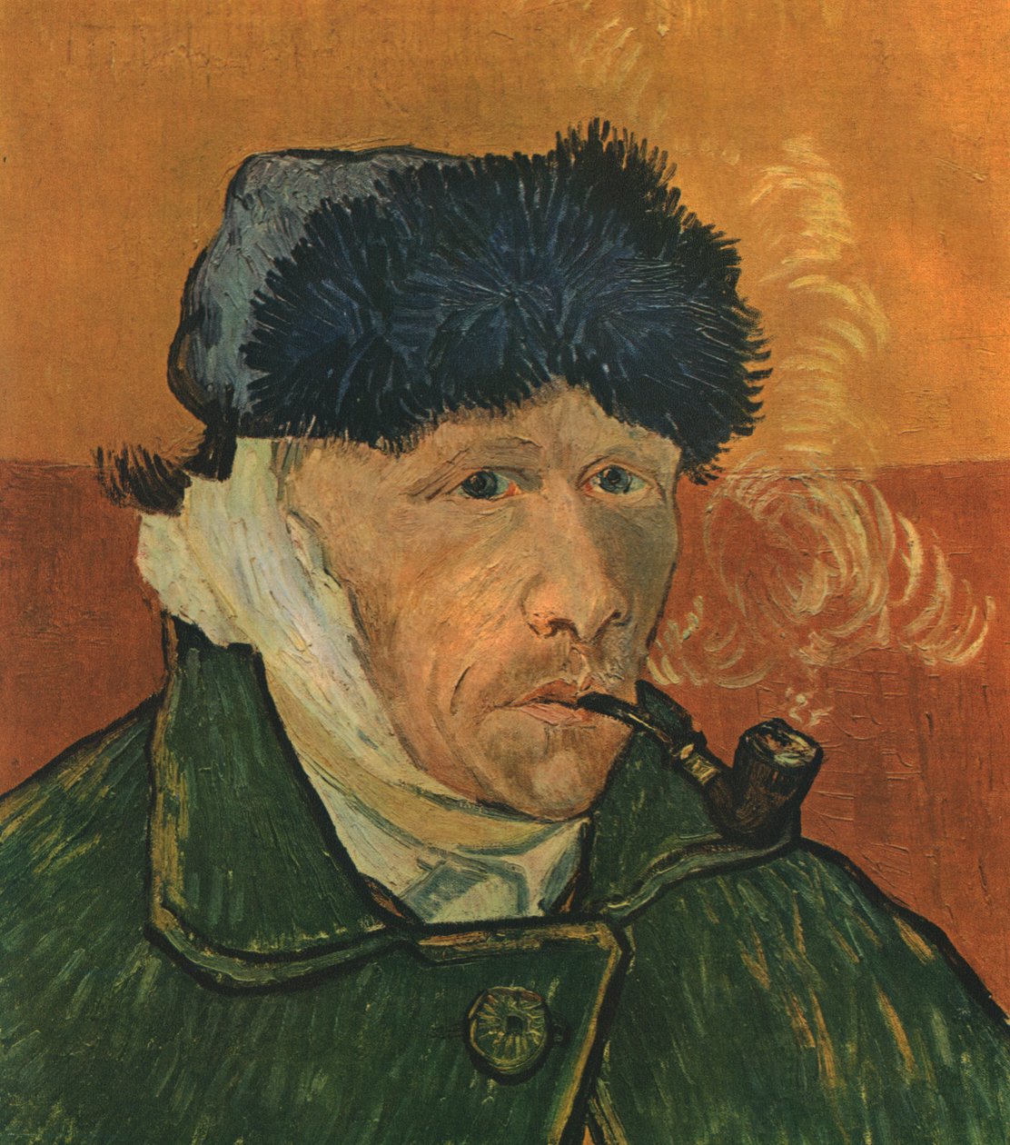 Självporträtt med bandagerat öra och rör, februari 1889, 1947. av Vincent van Gogh