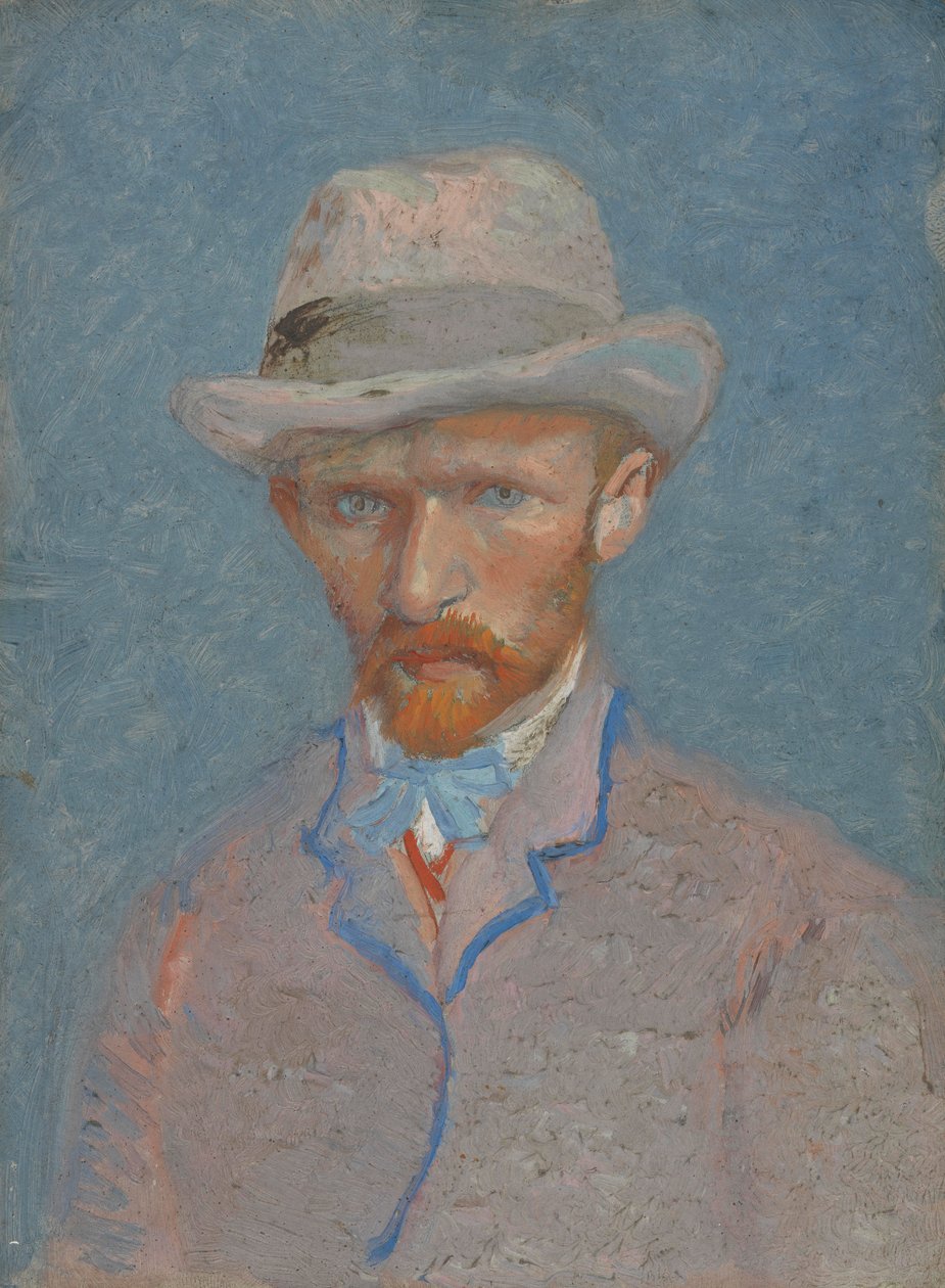 Självporträtt med grå filthatt av Vincent van Gogh
