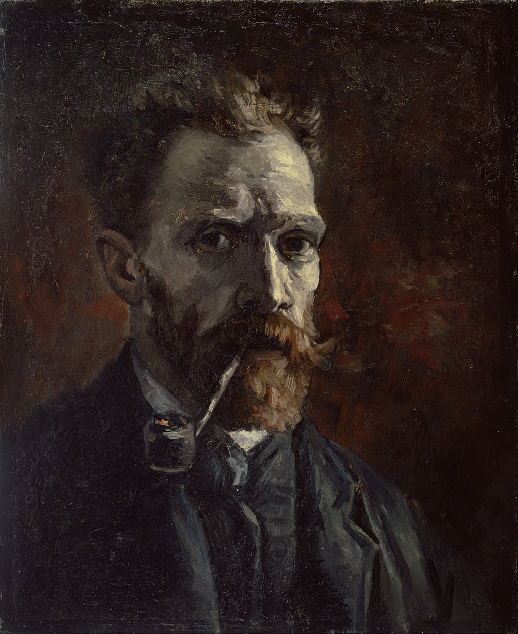 Självporträtt med pipa av Vincent van Gogh