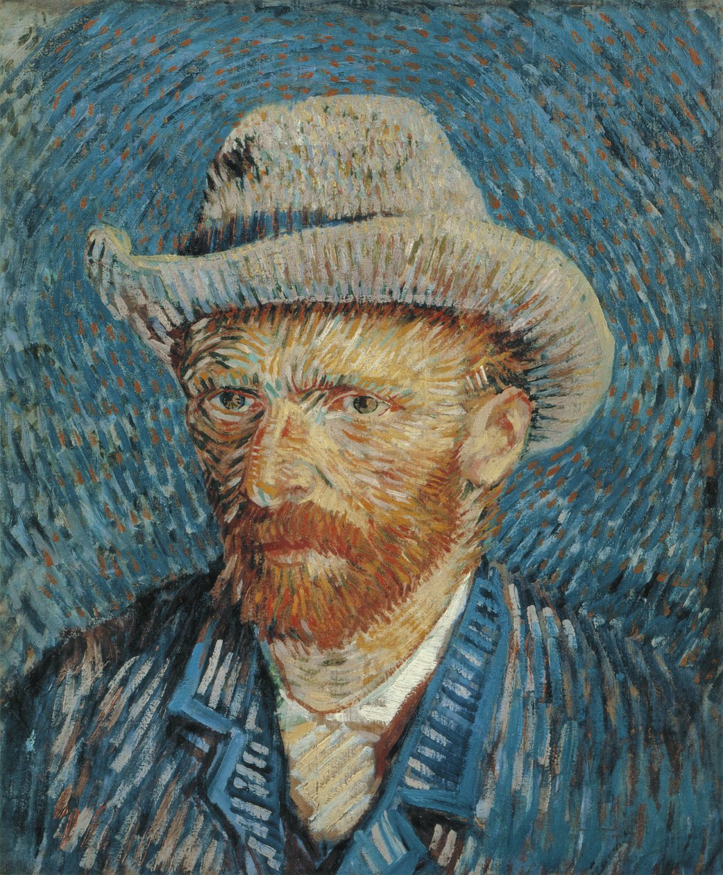 Självporträtt med filthatt, 1887-88 av Vincent van Gogh