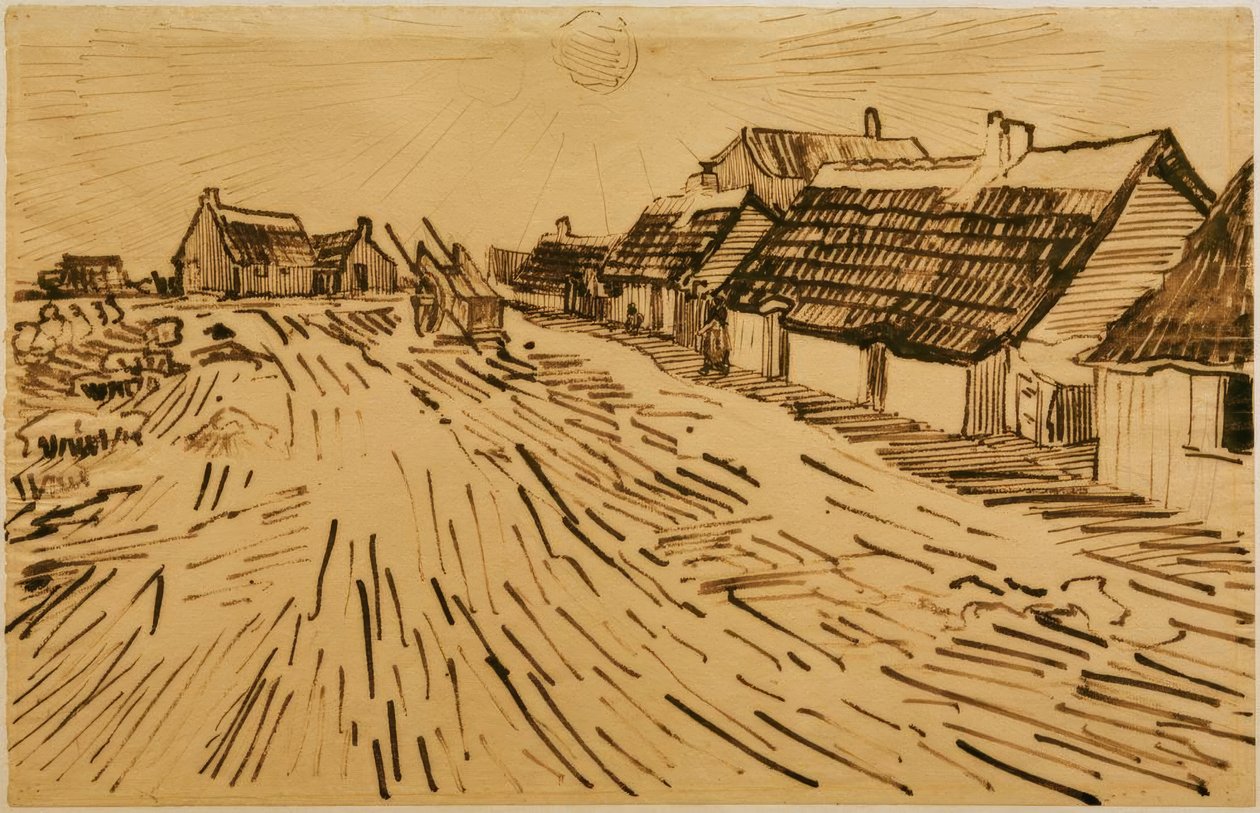 Soliga hus i Les Saintes-Maries-de-la-Mer av Vincent van Gogh