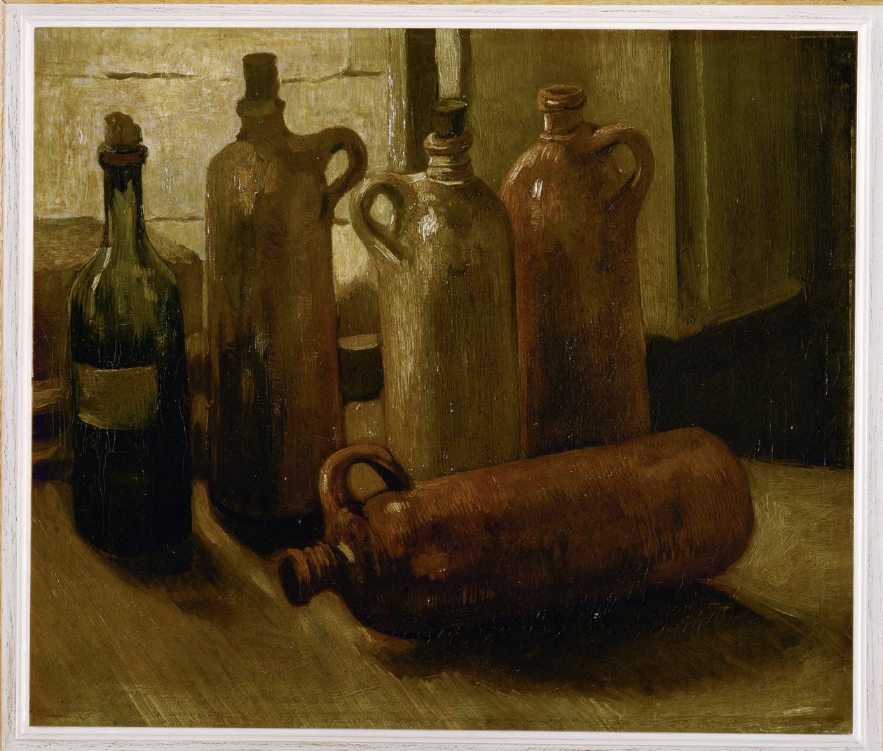Stilleben med fem flaskor ... (olja på duk) av Vincent van Gogh