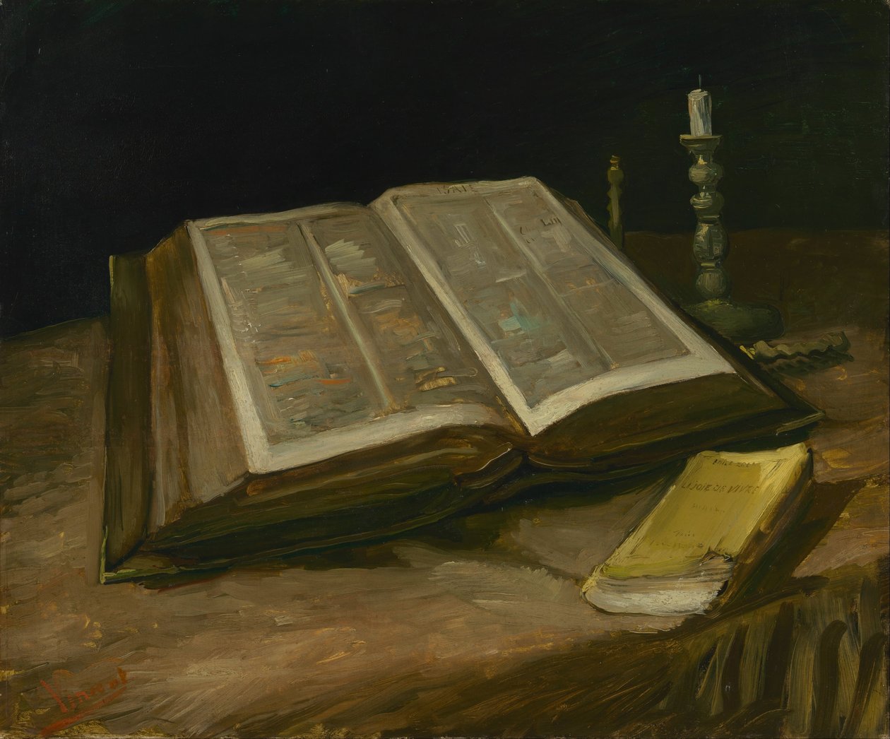 Stilleben med Bibeln av Vincent van Gogh