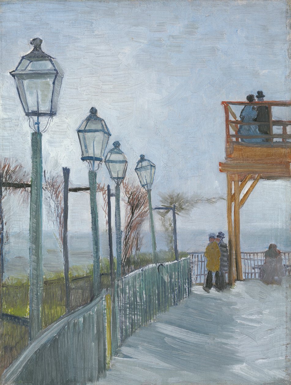 Terrass och utsiktsdäck vid Moulin de Blute-Fin, Montmartre av Vincent van Gogh