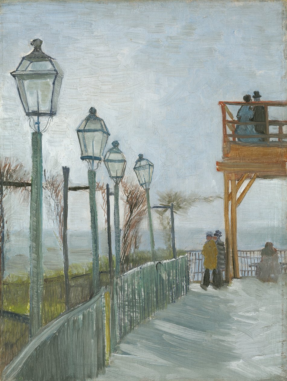 Terrass och observationsdäck vid Moulin de Blute-Fin, Montmartre, tidigt 1887 av Vincent van Gogh