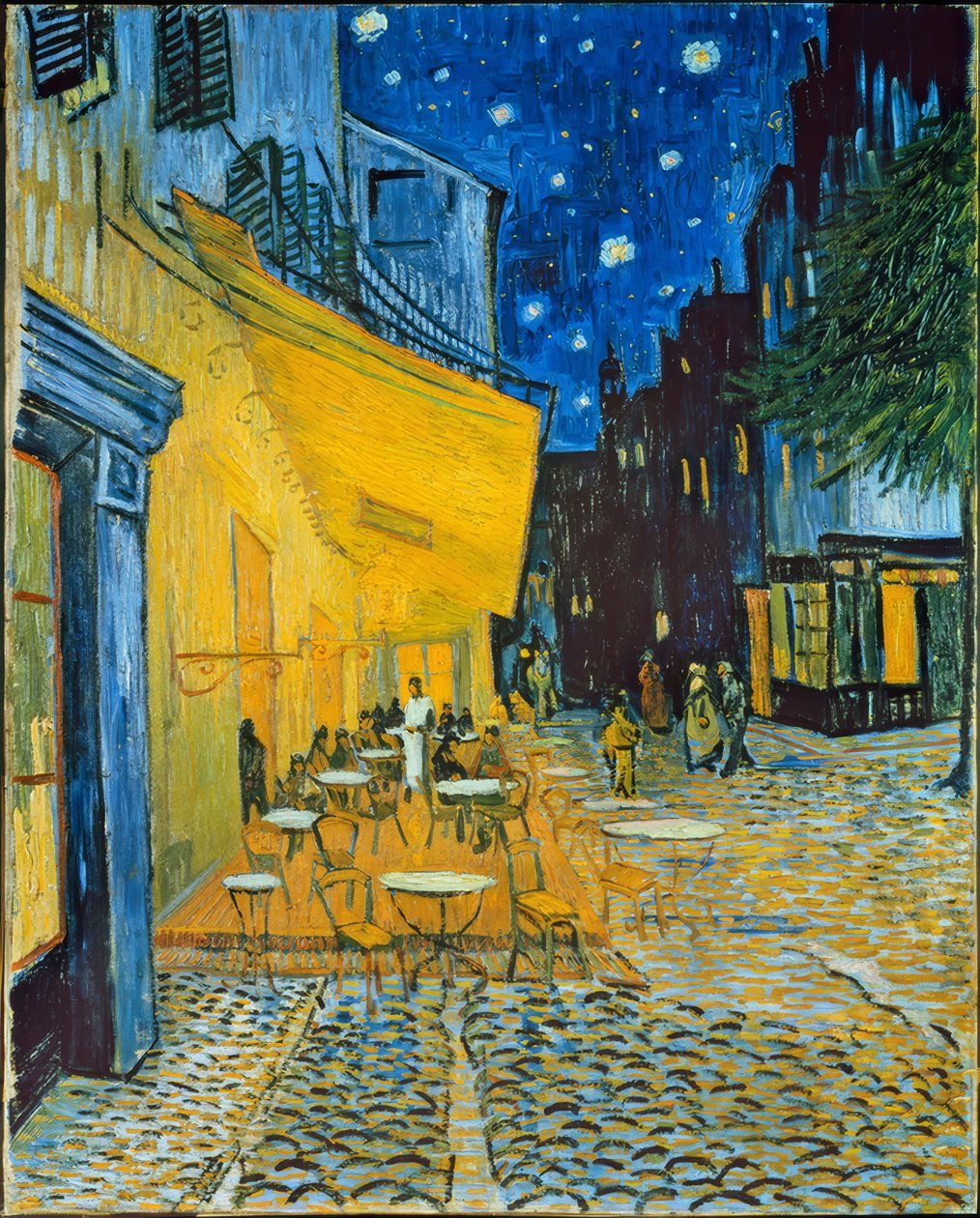 Terrass till kaféet på Place du Forum i Arles på kvällen av Vincent van Gogh