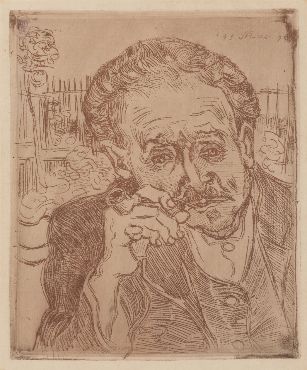 Mannen med pipan: Porträtt av doktor Gachet av Vincent van Gogh
