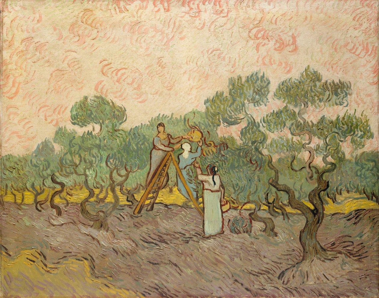 Olivplockarna, Saint-Remy av Vincent van Gogh