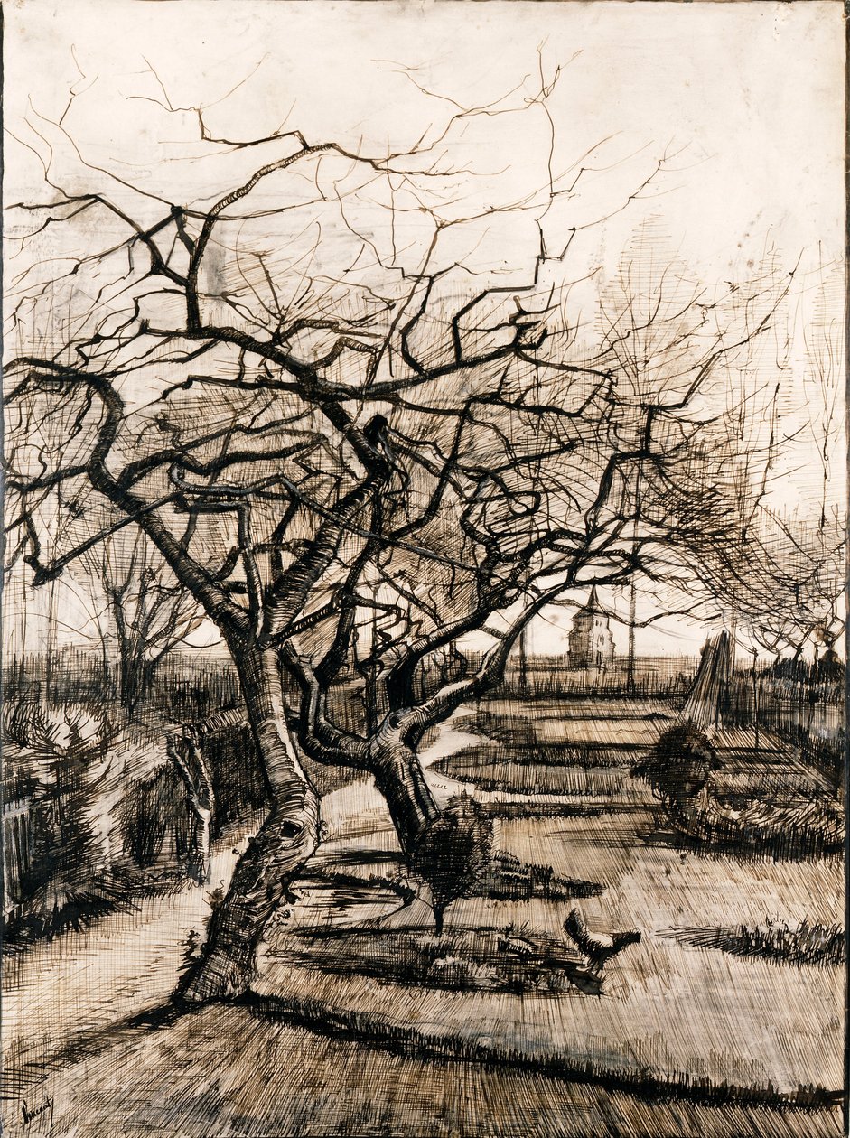 Prästgårdsträdgården i Nuenen på vintern av Vincent van Gogh