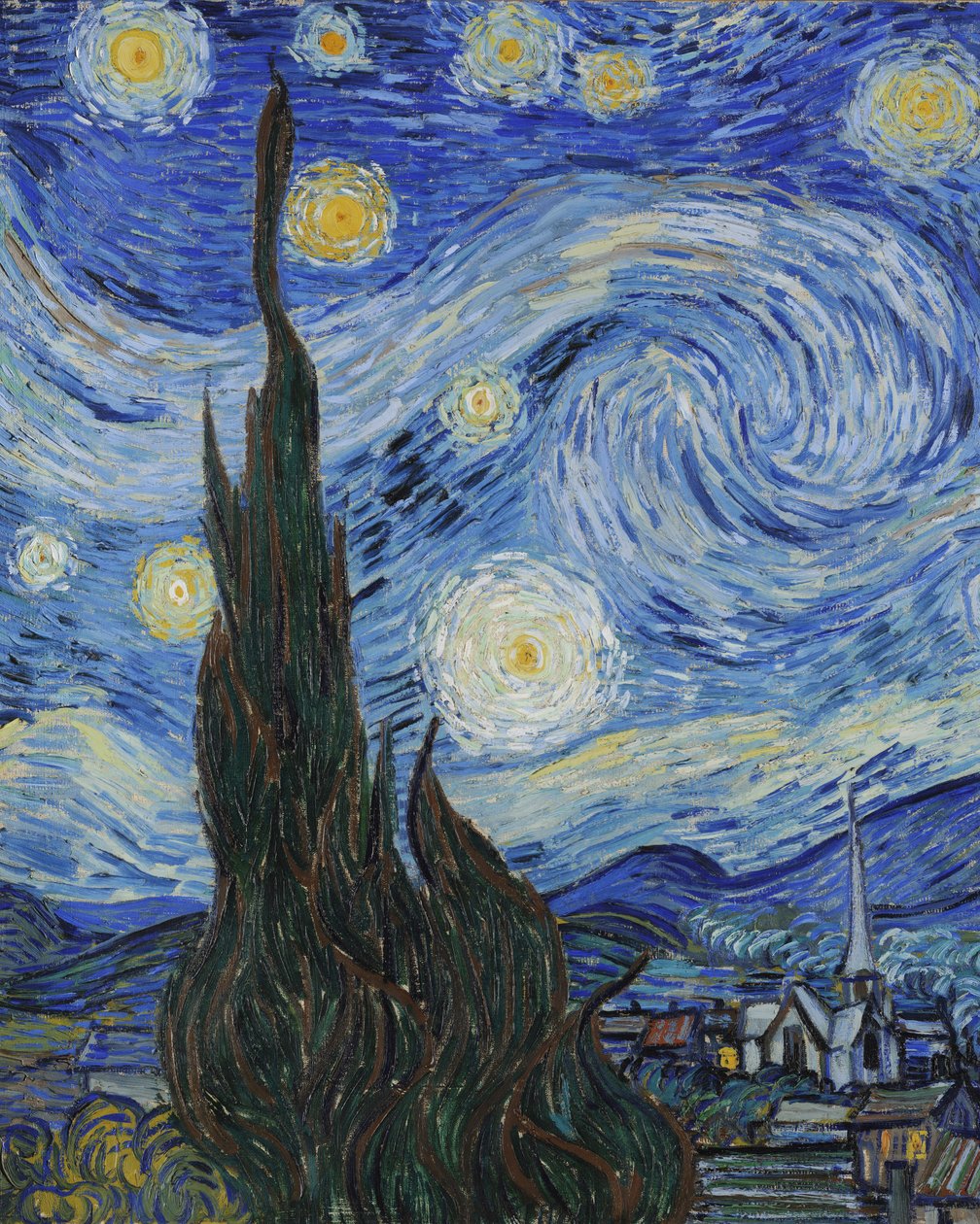 Stjärnhimmel, juni 1889 (olja på duk) (detalj av 702746) av Vincent van Gogh