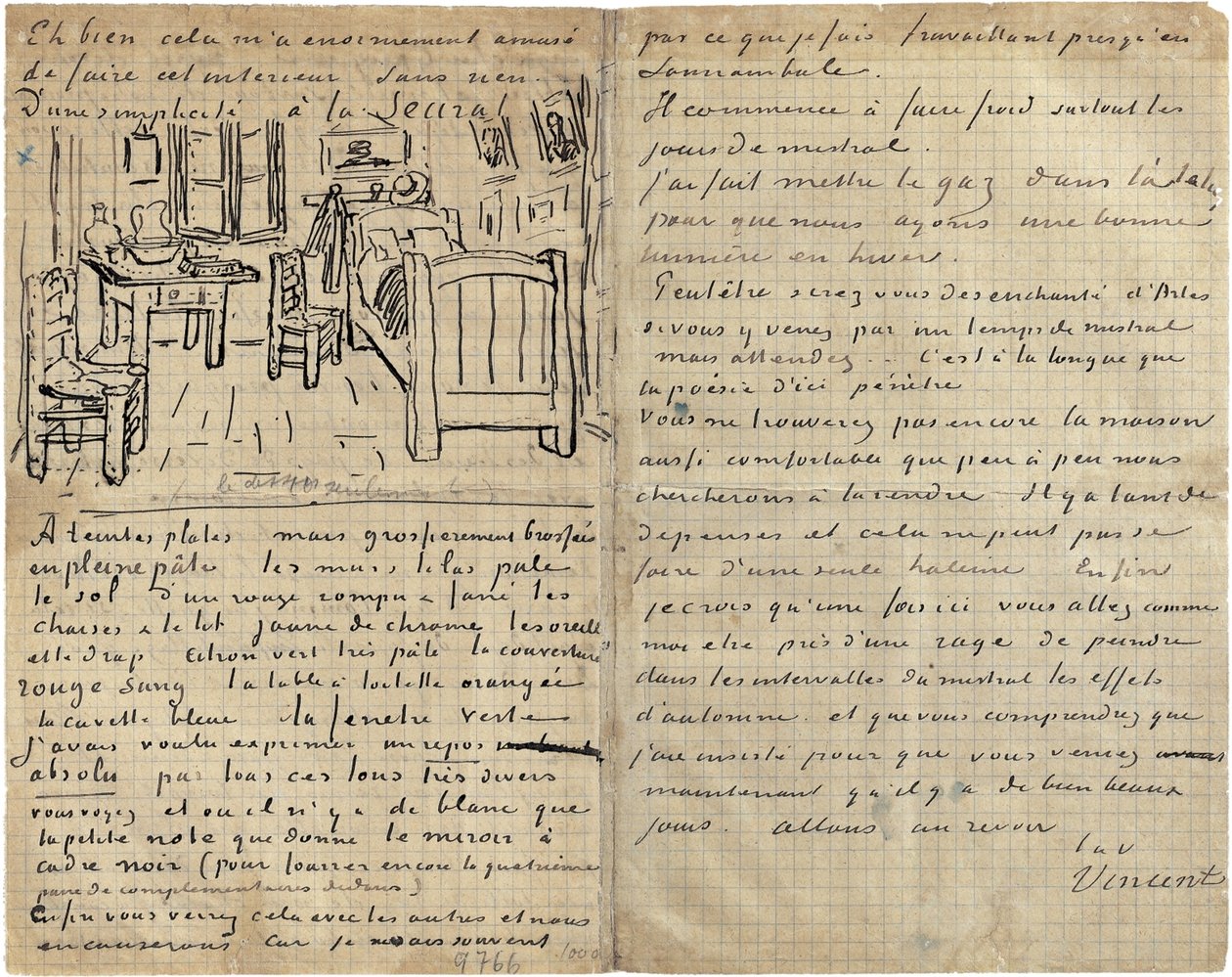 Sovrummet, brev till Paul Gauguin från Arles, onsdagen den 17 oktober 1888 av Vincent van Gogh