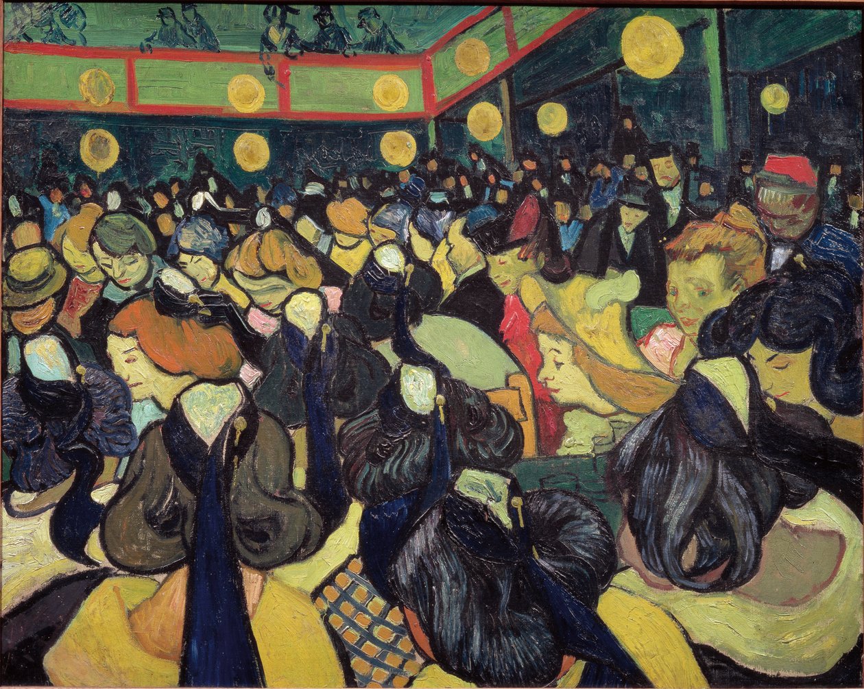 Danshallen i Arles - olja på duk av Vincent van Gogh