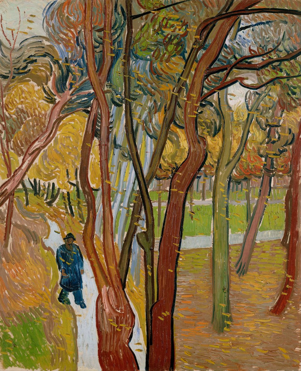The garden of Saint Pauls Hospital The fall of the leaves, 1889 av Vincent van Gogh