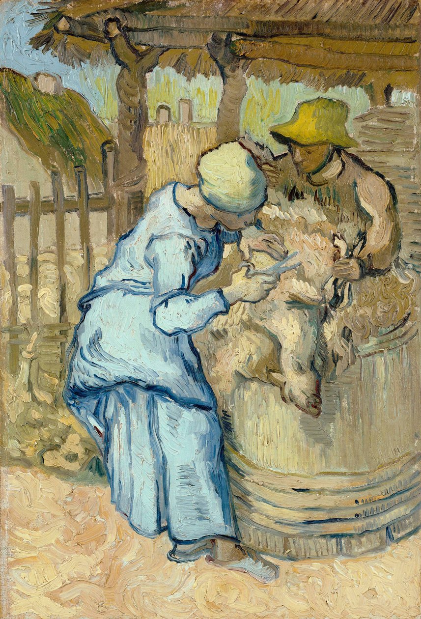 Fårklipparen efter Millet, 1889 av Vincent van Gogh