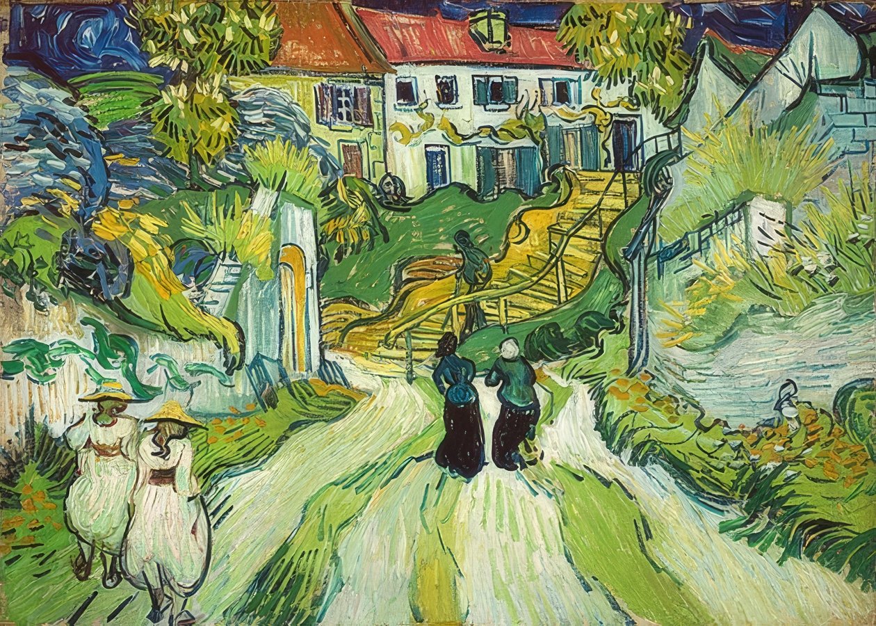 Trappa i Auvers. 1890 av Vincent van Gogh