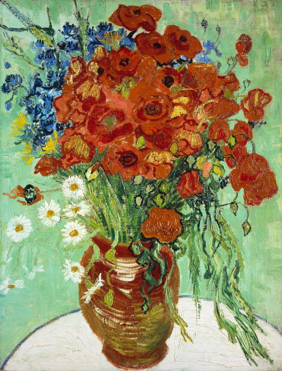 Vas med blåklint och vallmo av Vincent van Gogh