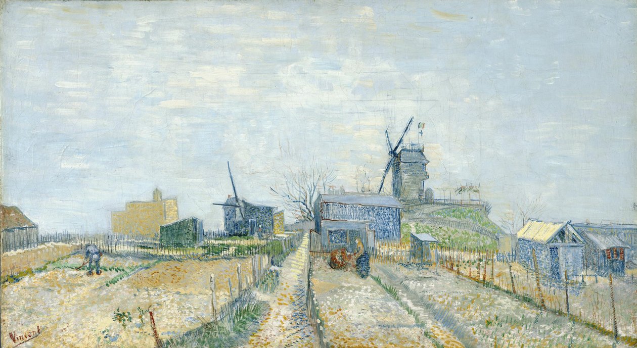 Vegetable Gardens och Moulin de Blute-Fin på Montmartre av Vincent van Gogh