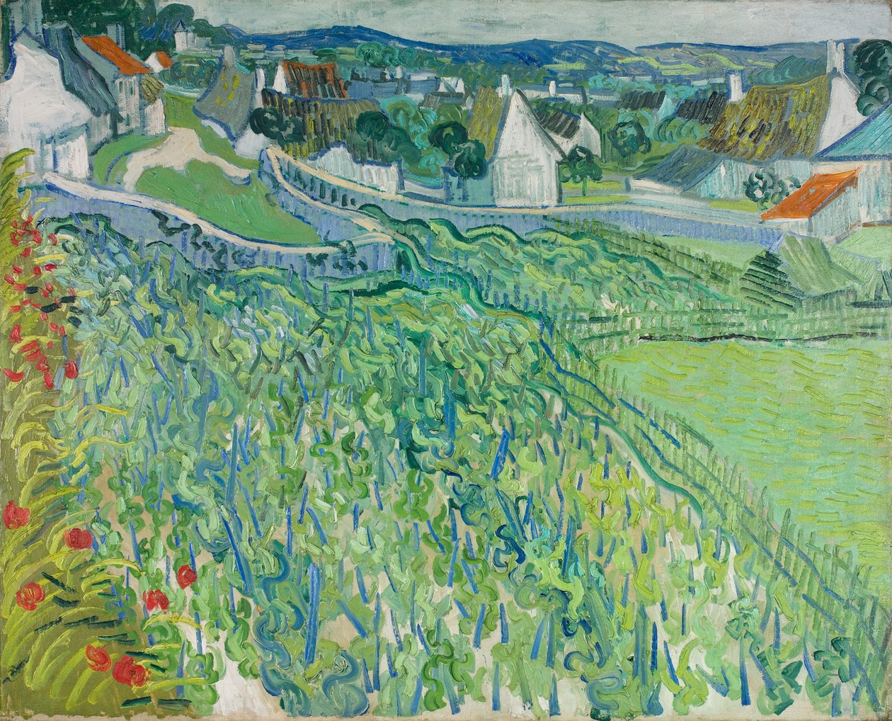 Vingårdar vid Auvers, juni 1890 (olja på duk) av Vincent van Gogh
